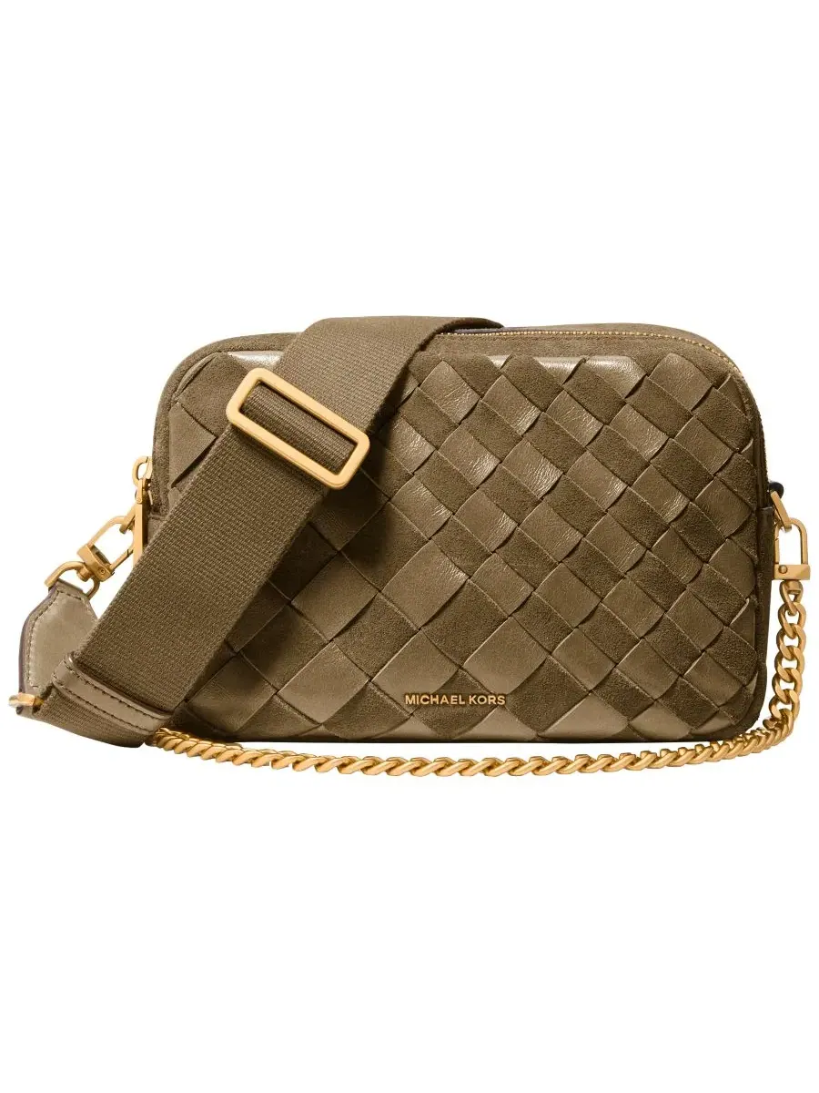 Сумка женская средняя кросс-боди Michael Kors Bryant Double Zip Chain Camera Crossbody — изображение 1 из 4, лоден
