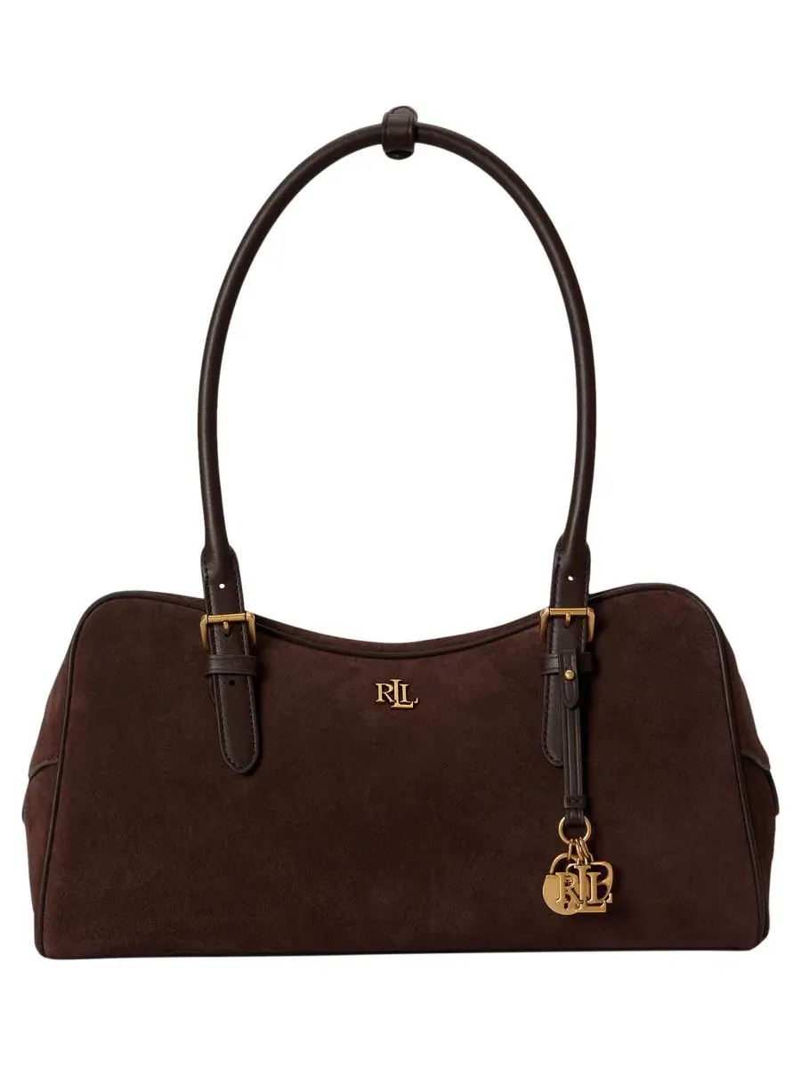 Сумка-сатчел с подвесками, из кожи, Marcy Zipper Suede Charms Large Satchel Lauren Ralph Lauren — изображение 1 из 5