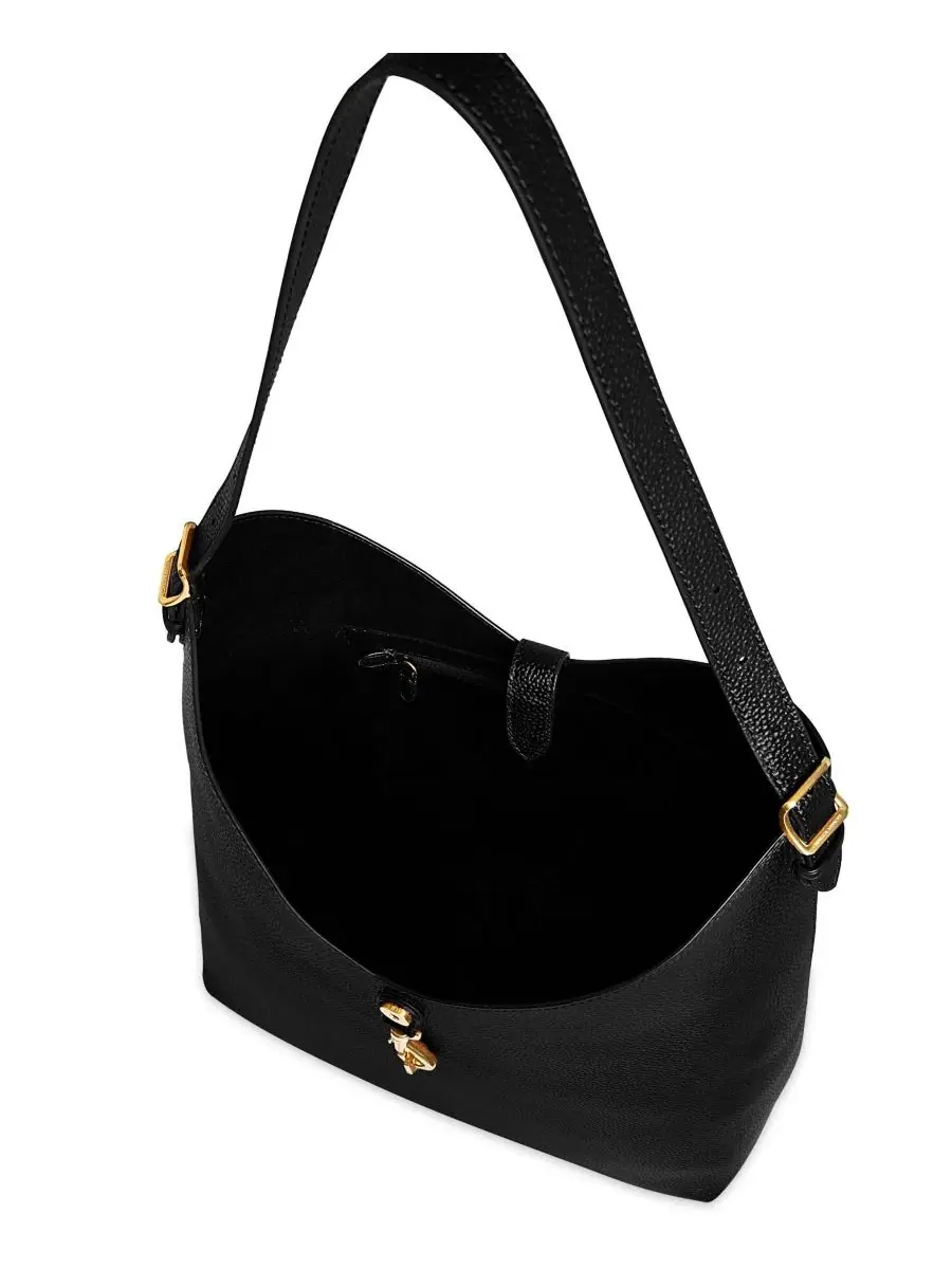 Сумка-хобо из кожи, большая, Megan Rebecca Minkoff — изображение 3 из 3, черный