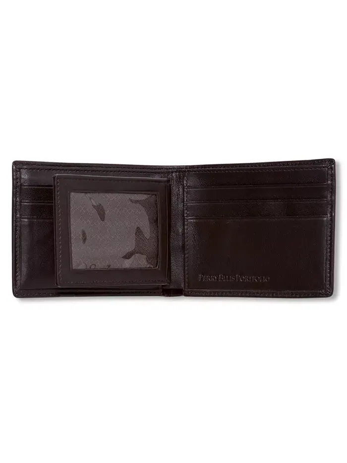 Мужской кожаный кошелек Gramercy с двумя отделениями Perry Ellis Portfolio — изображение 3 из 3, черный