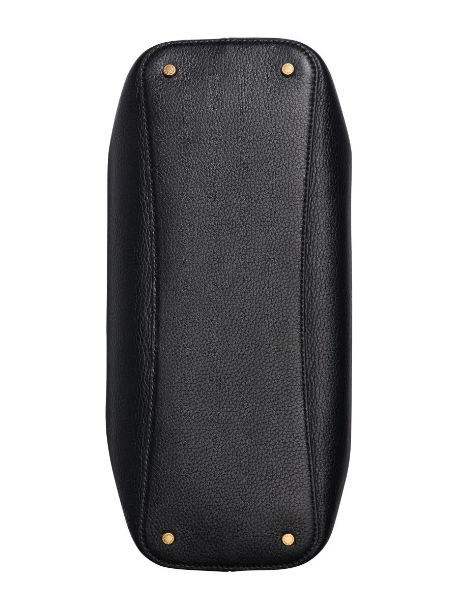 Сумка-мессенджер Donna Karan New York из атласной кожи — изображение 3 из 5, черный/золотистый