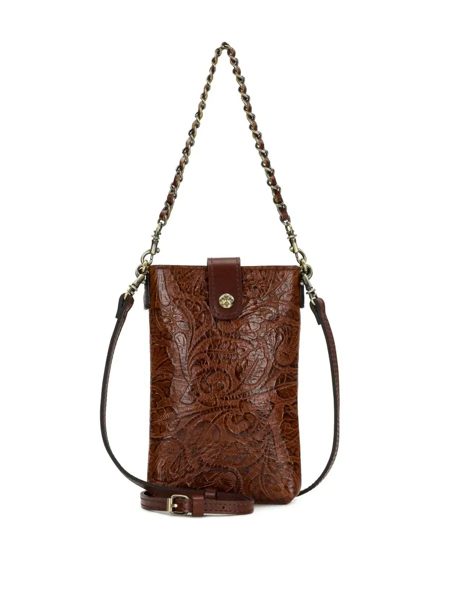 Кроссбоди-сумка Leontine Mini Tooled Leather Crossbody Bag Patricia Nash — изображение 1 из 5, коричневый