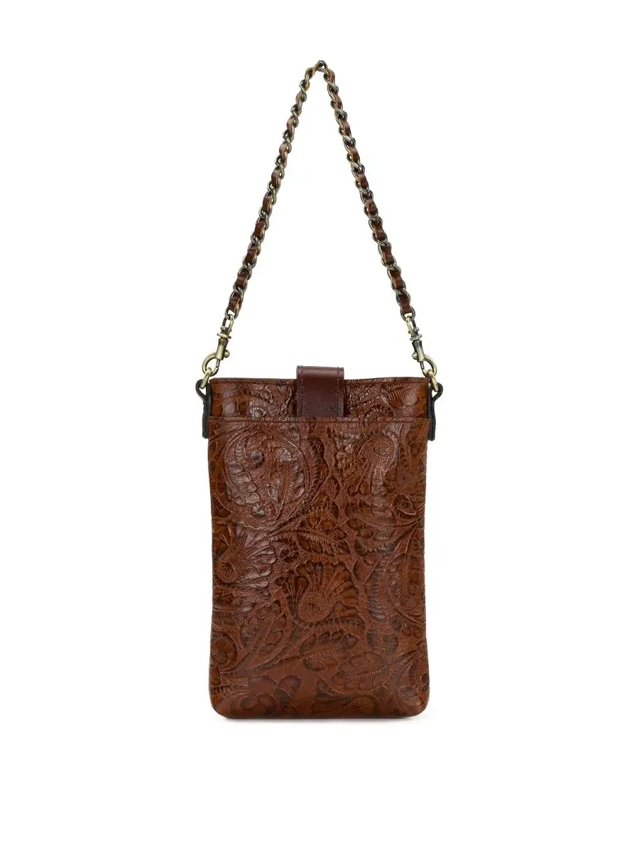 Кроссбоди-сумка Leontine Mini Tooled Leather Crossbody Bag Patricia Nash — изображение 2 из 5, коричневый