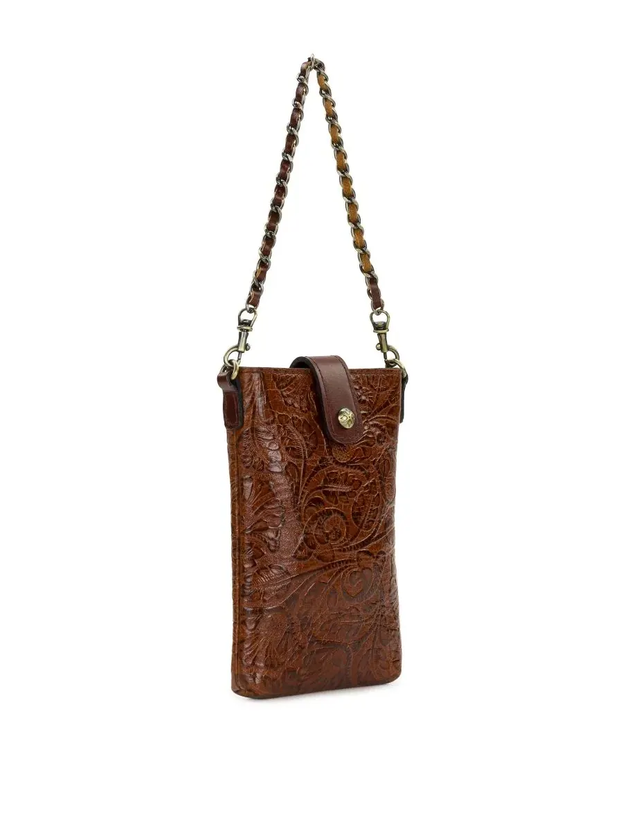 Кроссбоди-сумка Leontine Mini Tooled Leather Crossbody Bag Patricia Nash — изображение 3 из 5, коричневый