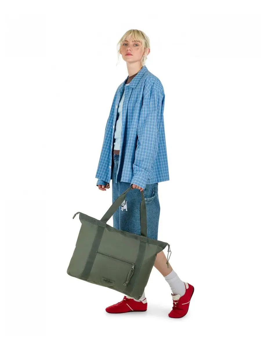 Дорожная сумка-тоут, однотонная сумка через плечо цвета хаки Eastpak — 2