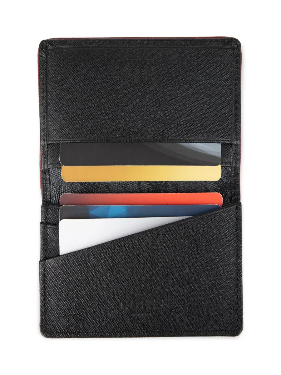 Мужской RFID-чехол-кошелек Quatro G с боковыми складками GUESS — изображение 4 из 4, черный
