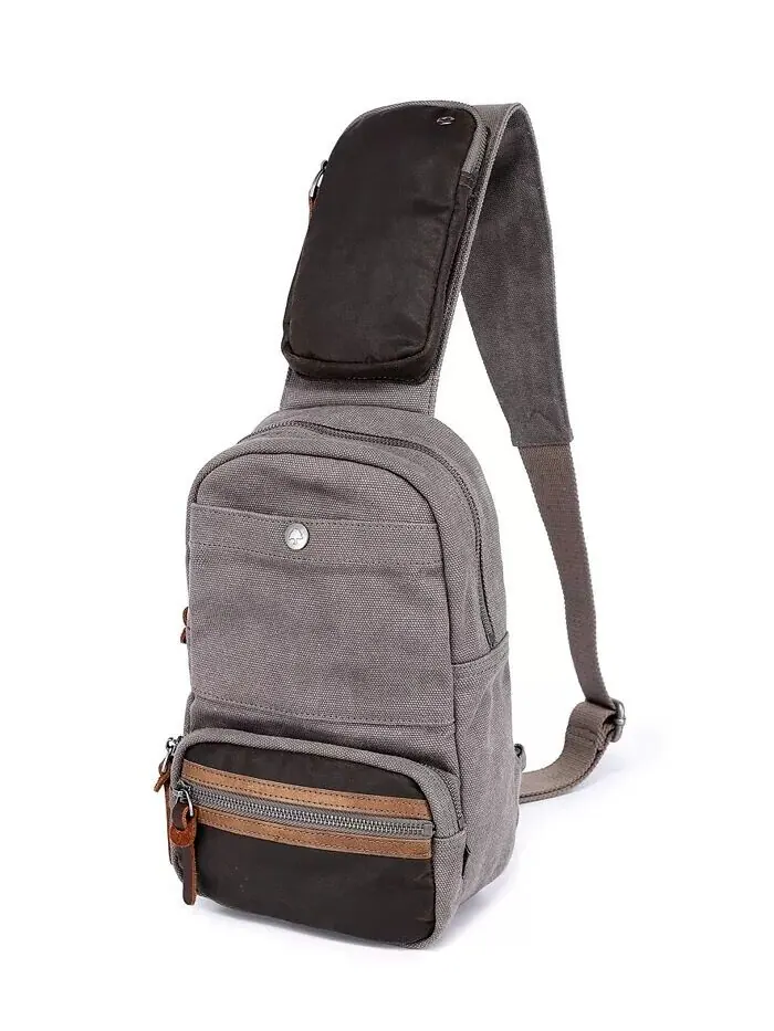 Сумка-слинг Tapa Canvas TSD BRAND — изображение 2 из 15, серый