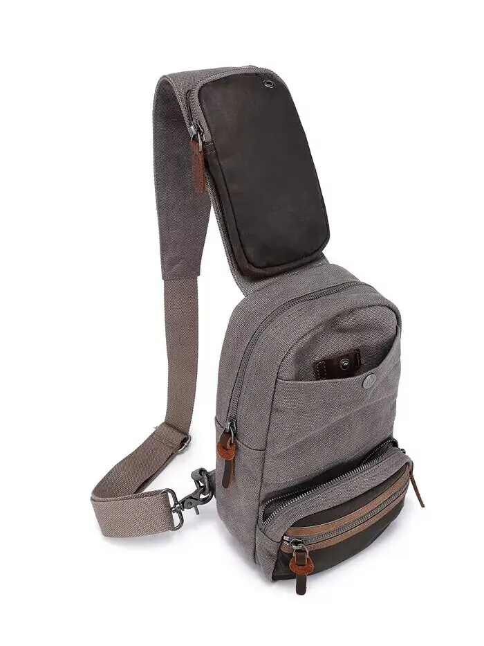 Сумка-слинг Tapa Canvas TSD BRAND — изображение 7 из 15, серый