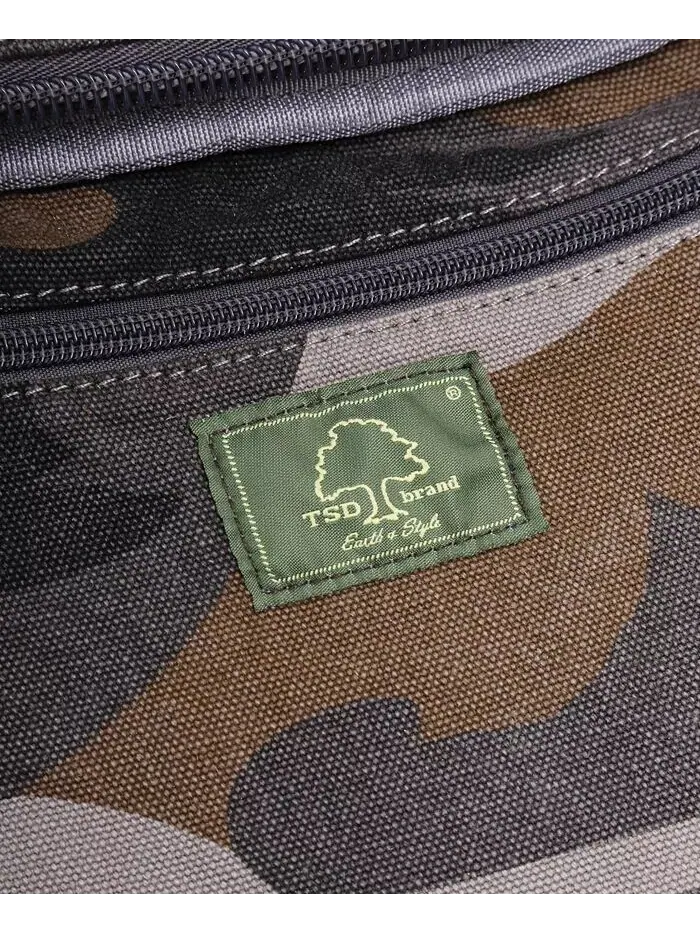 Сумка-мессенджер из камуфляжного холста TSD BRAND — изображение 8 из 13, серый
