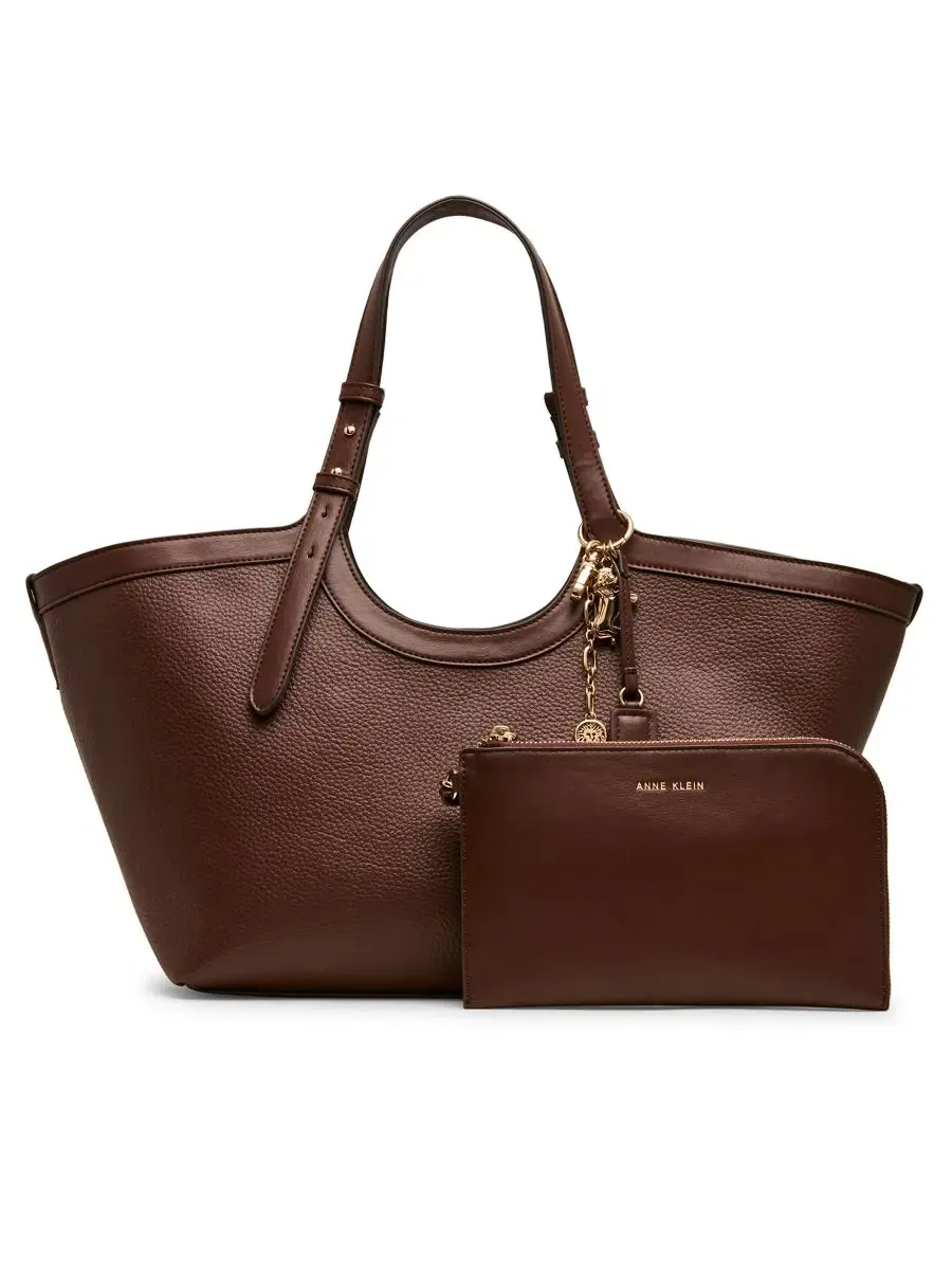 Средняя сумка-тоут East West Anne Klein — изображение 7 из 7, коричневый