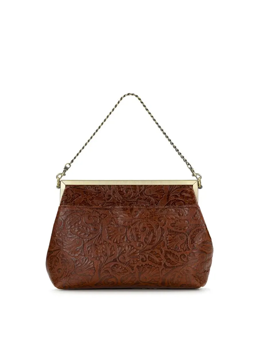Сумка с клапаном Vilaine Small Tooled Leather Frame Handbag Patricia Nash — изображение 2 из 5, коричневый