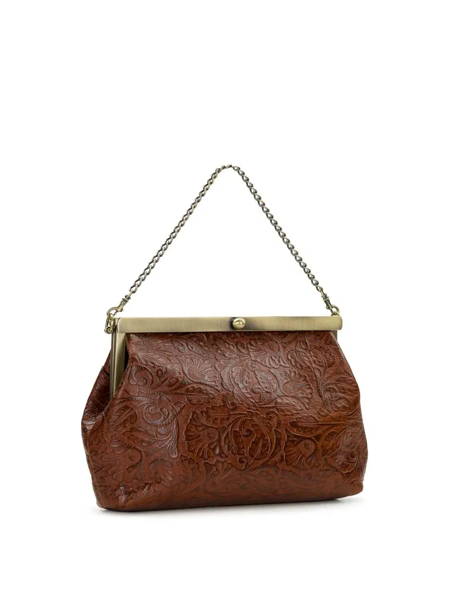 Сумка с клапаном Vilaine Small Tooled Leather Frame Handbag Patricia Nash — изображение 3 из 5, коричневый