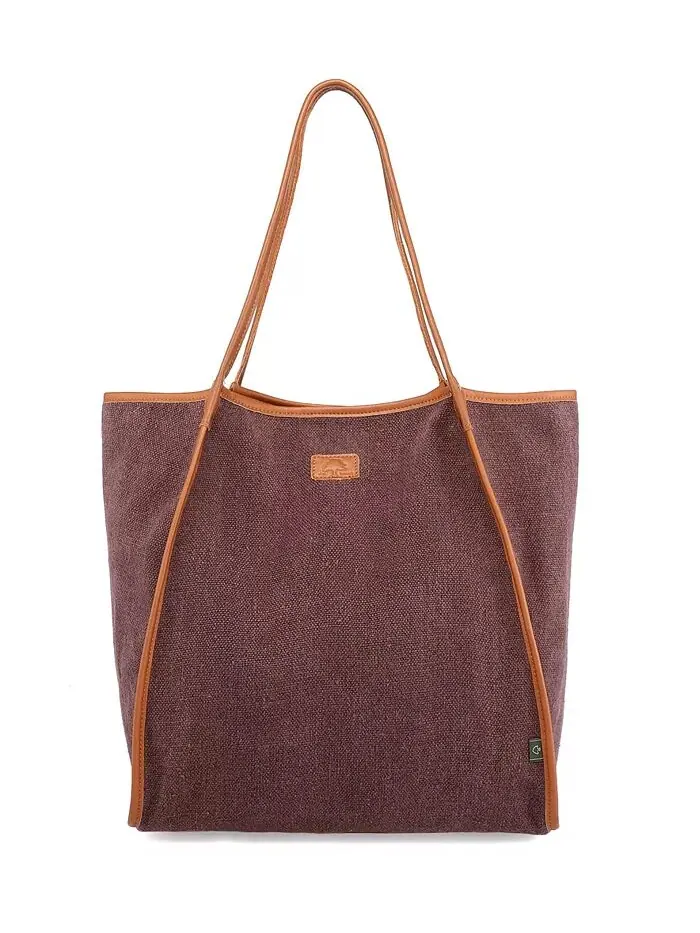 Сумка-тоут из холста Pine Hill TSD BRAND — изображение 8 из 34, белый