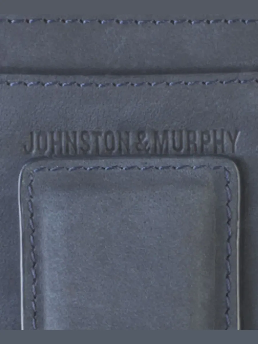 Мужской кошелек-зажим для денег из кожи, обработанной маслом Johnston & Murphy — изображение 3 из 3, темно-синий