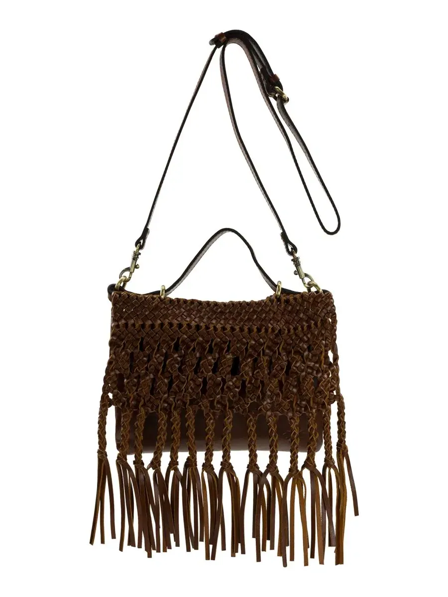 Небольшая кросс-боди сумка из плетеной кожи Marit Small Woven Leather Braided Patricia Nash — изображение 1 из 5, коричневый