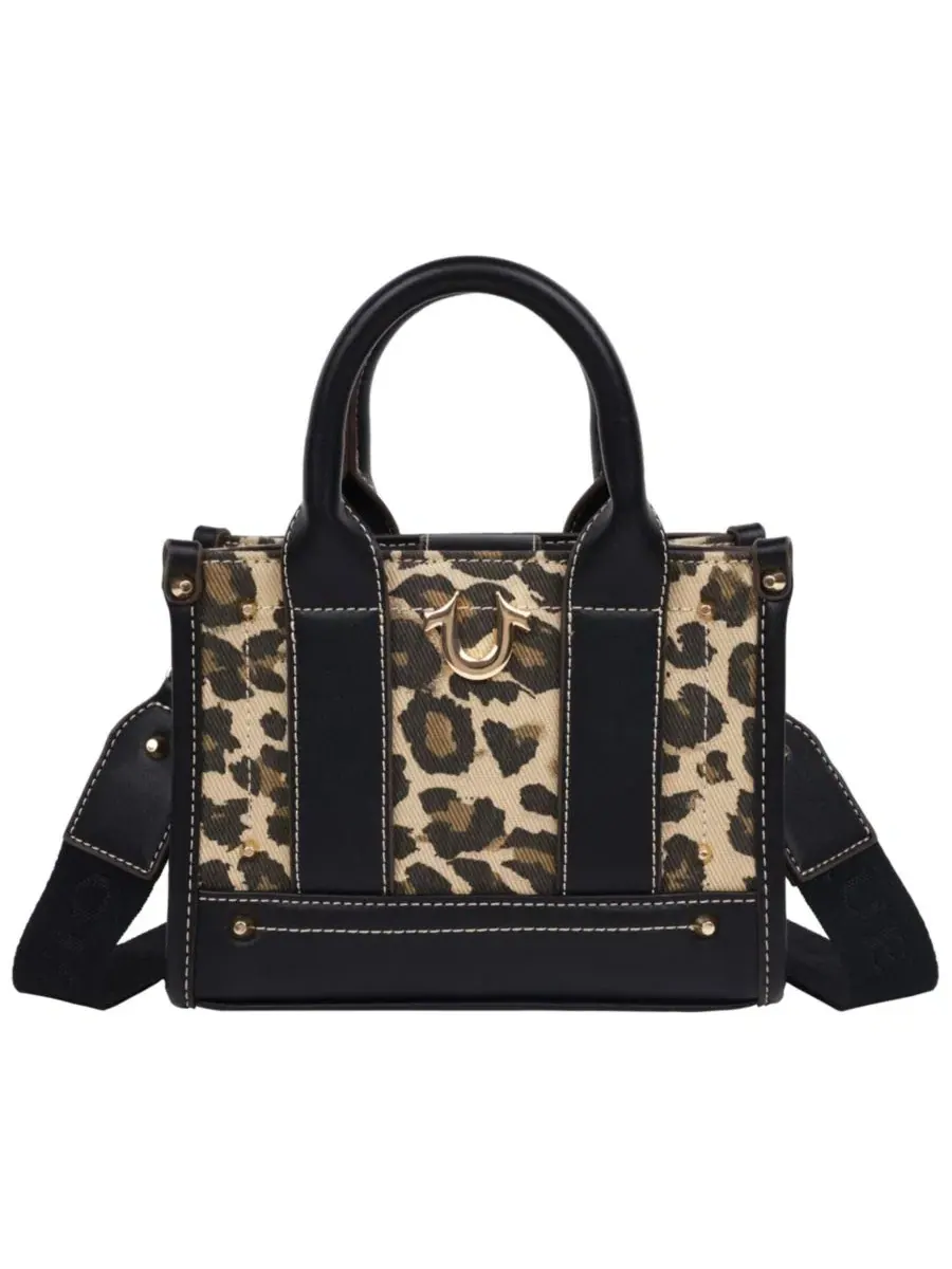 Мини-тоут с принтом Leopard/PU True Religion — изображение 1 из 6, черный