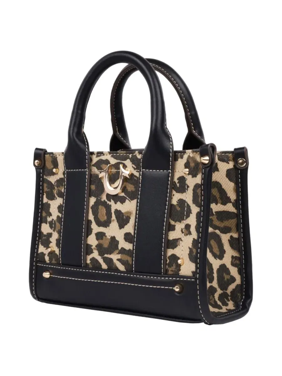 Мини-тоут с принтом Leopard/PU True Religion — изображение 4 из 6, черный