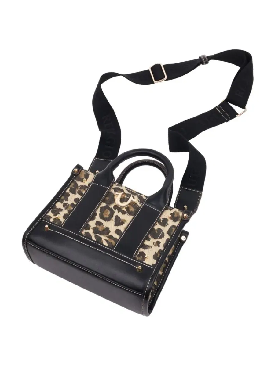 Мини-тоут с принтом Leopard/PU True Religion — изображение 5 из 6, черный