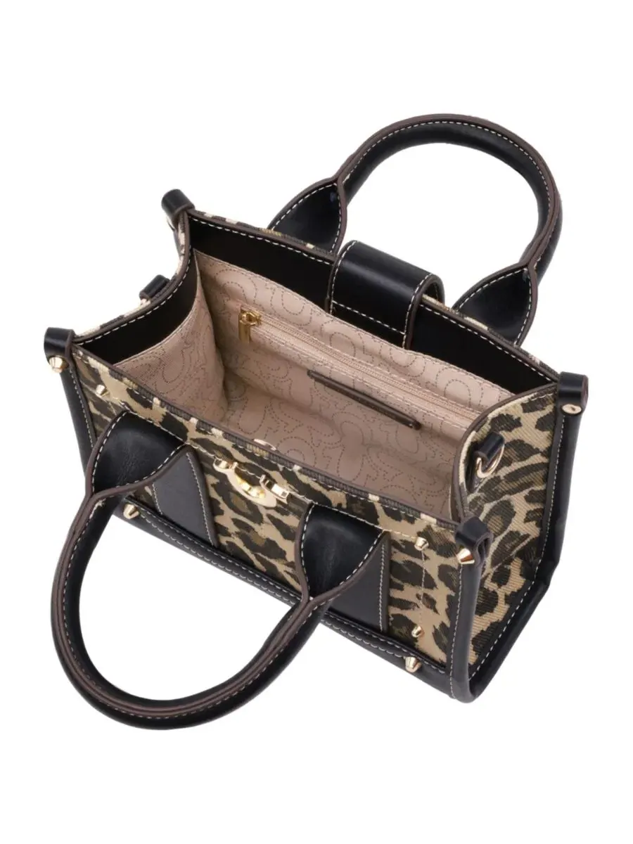 Мини-тоут с принтом Leopard/PU True Religion — изображение 6 из 6, черный