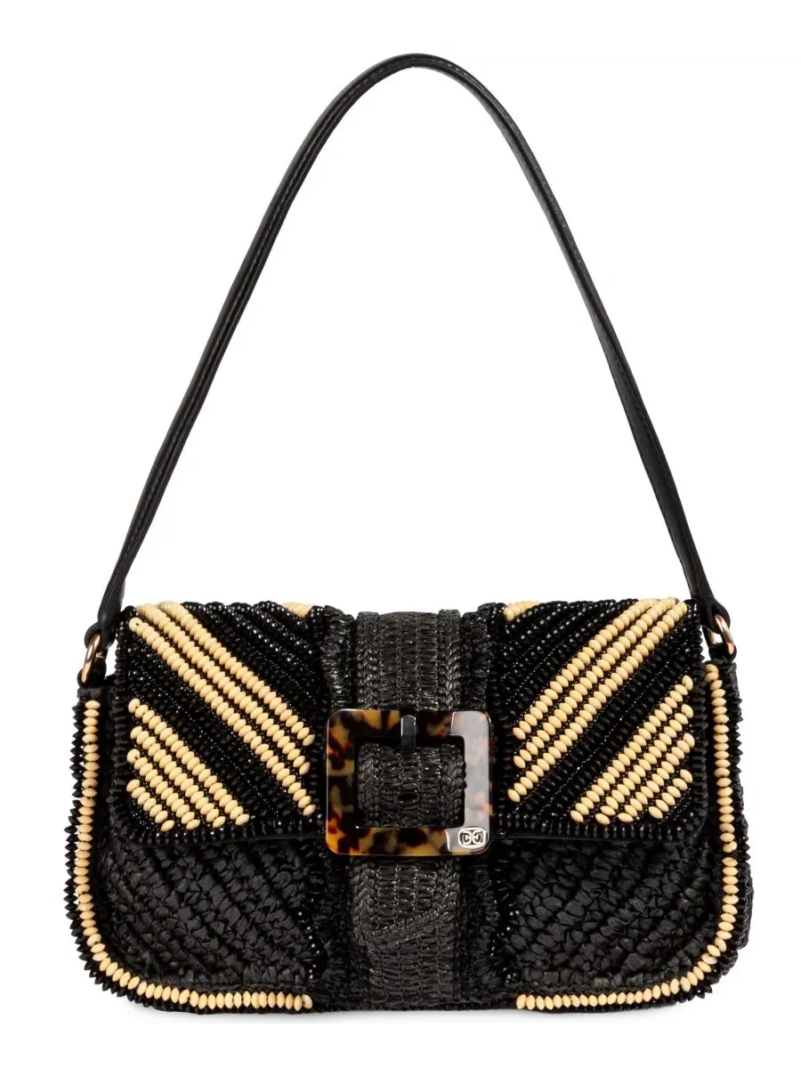 Сумка-шопер с плетением и кожаными вставками, Bambi Convertible Small Shoulder Handbag Sam Edelman