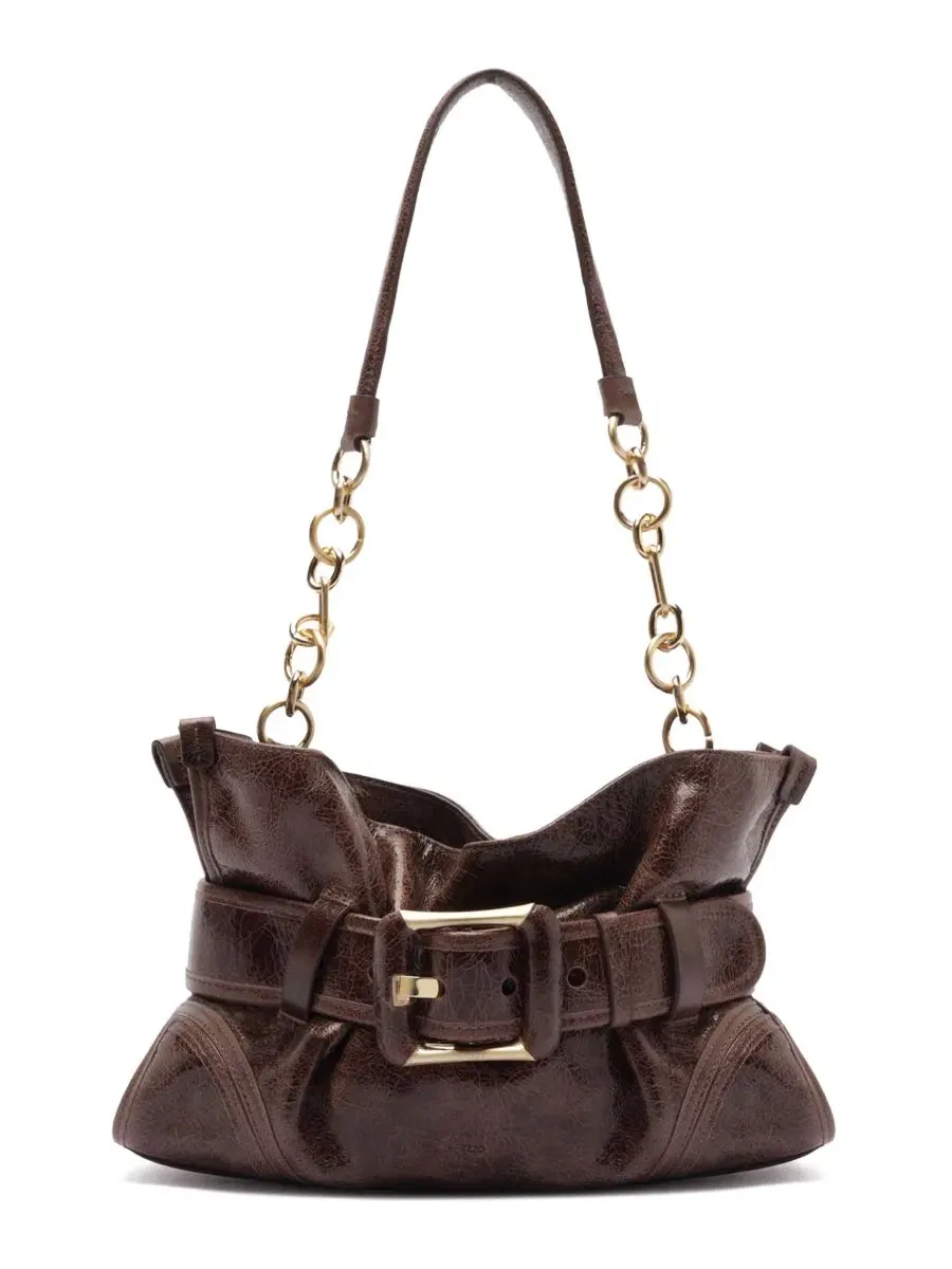 Сумка через плечо из кожи Riley Small Leather Shoulder Arezzo — изображение 1 из 5, какао