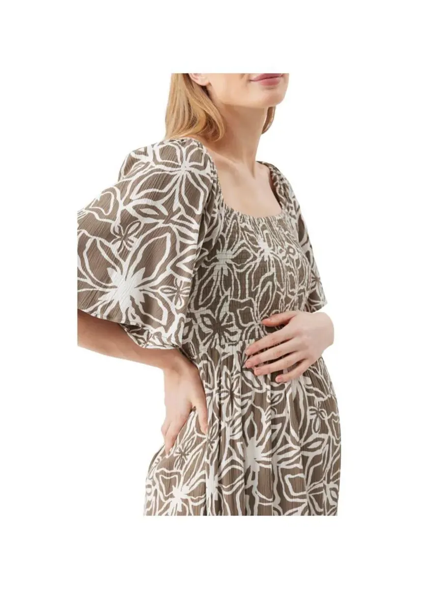 Ripe Maternity Платье для беременных Ripe Alona с присборенной юбкой — изображение 4 из 5, оливковый/белый