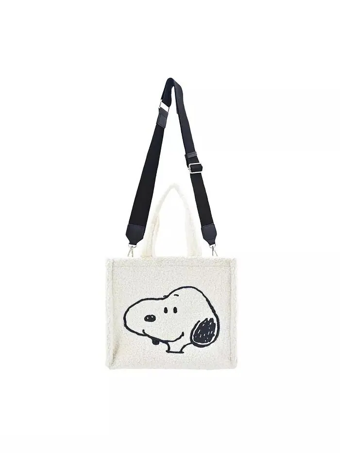 Миниатюрная сумка-тоут Snoopy & Woodstock из шерпы Peanuts — изображение 2 из 3, белый