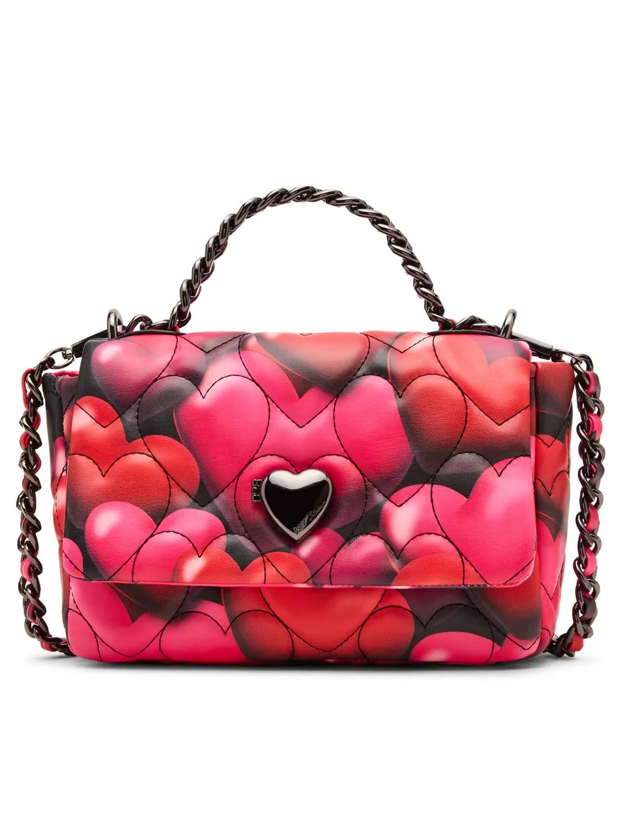 Маленькая сумка через плечо с клапаном Bubble Hearts Betsey Johnson