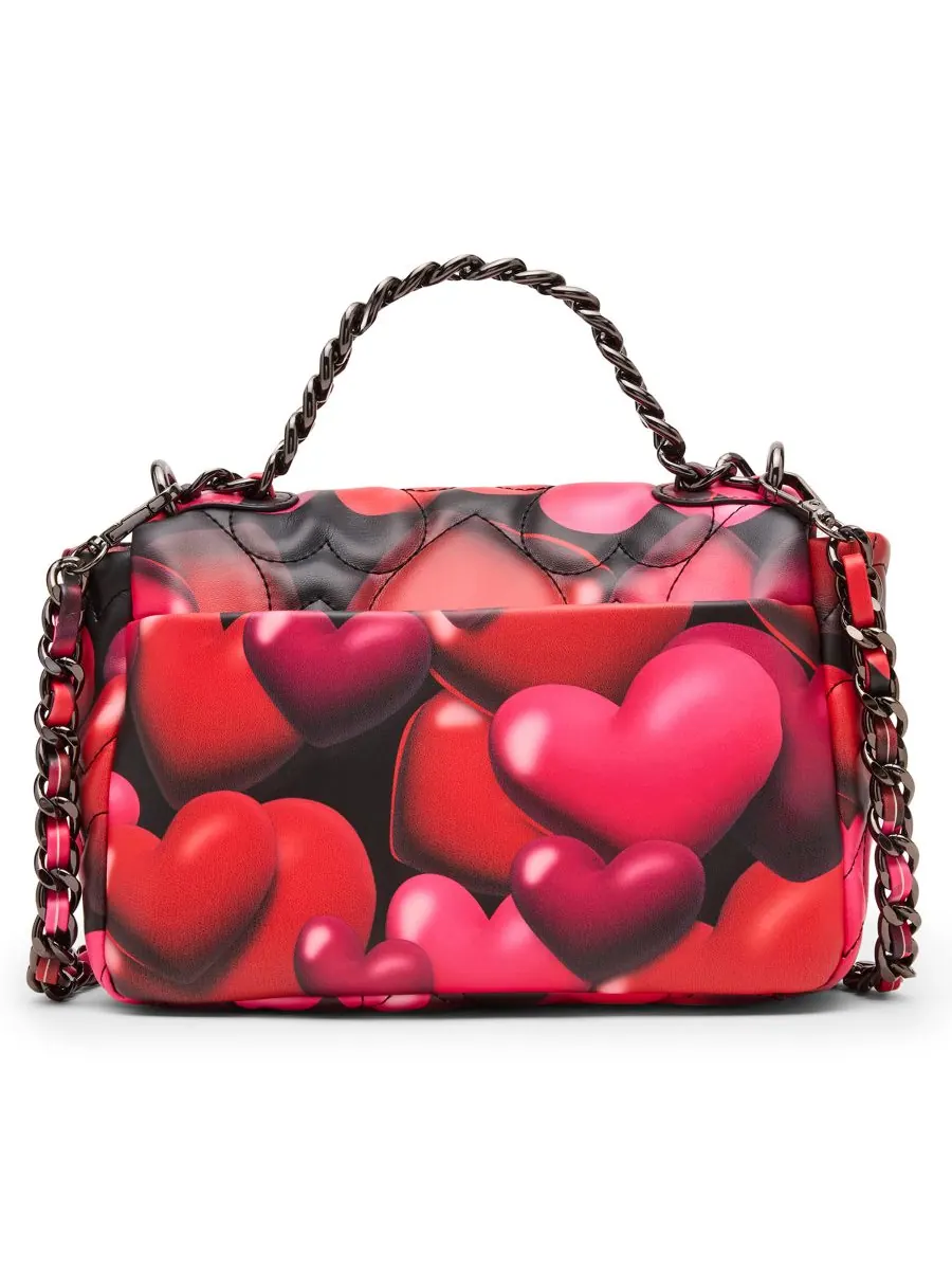 Маленькая сумка через плечо с клапаном Bubble Hearts Betsey Johnson — изображение 2 из 6, черный/мульти