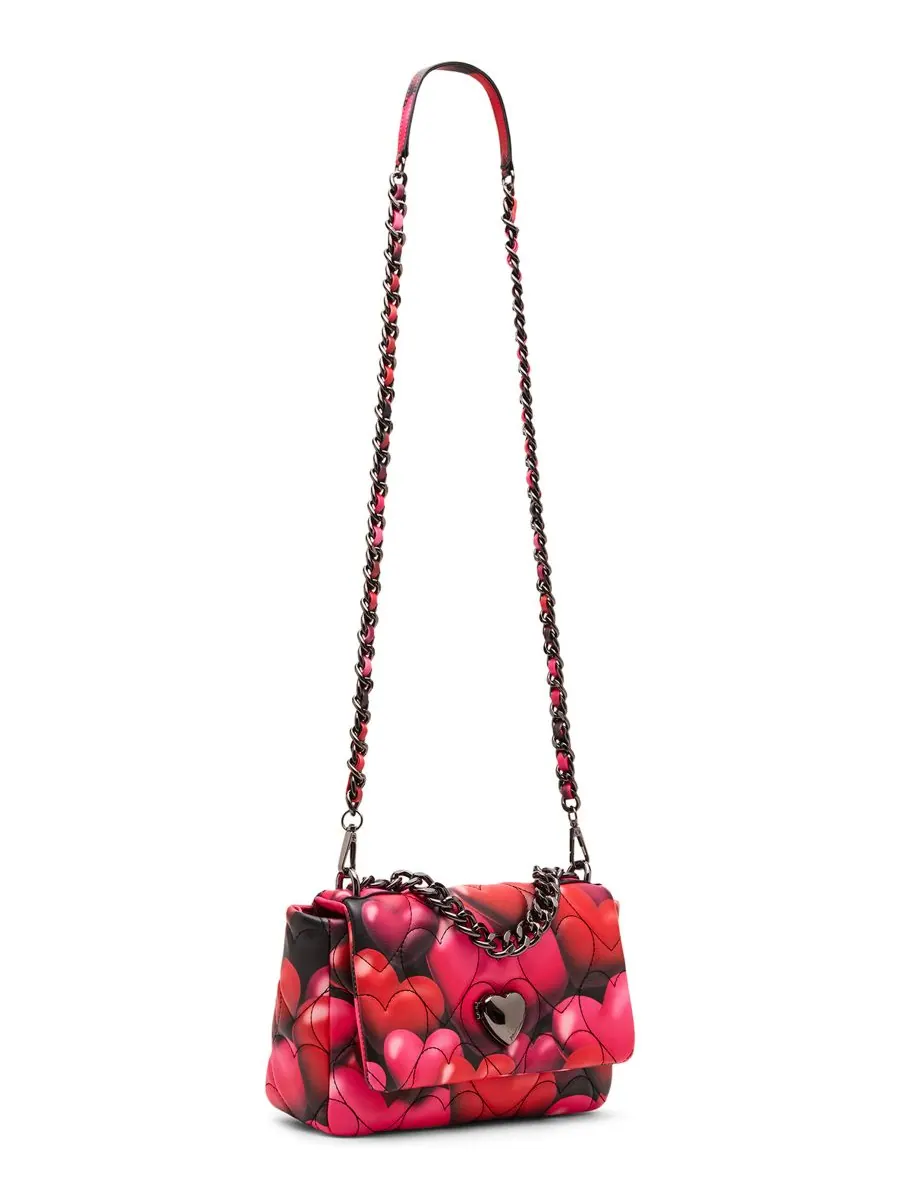 Маленькая сумка через плечо с клапаном Bubble Hearts Betsey Johnson — изображение 3 из 6, черный/мульти
