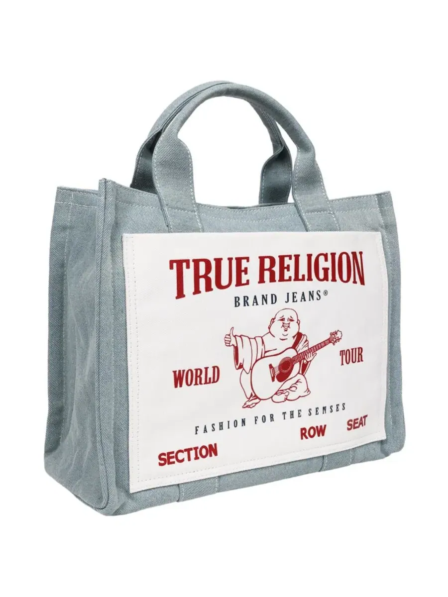 Сумка-тоут Ace Mega Pocket Buddha Tote - Denim World Tour Bag True Religion, деним — 2