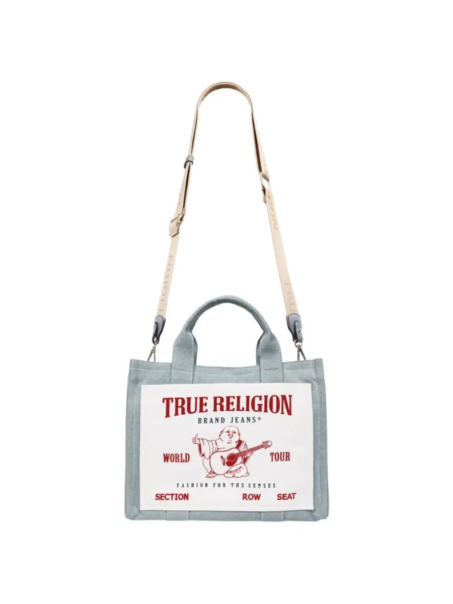 Сумка-тоут Ace Mega Pocket Buddha Tote - Denim World Tour Bag True Religion, деним — 7