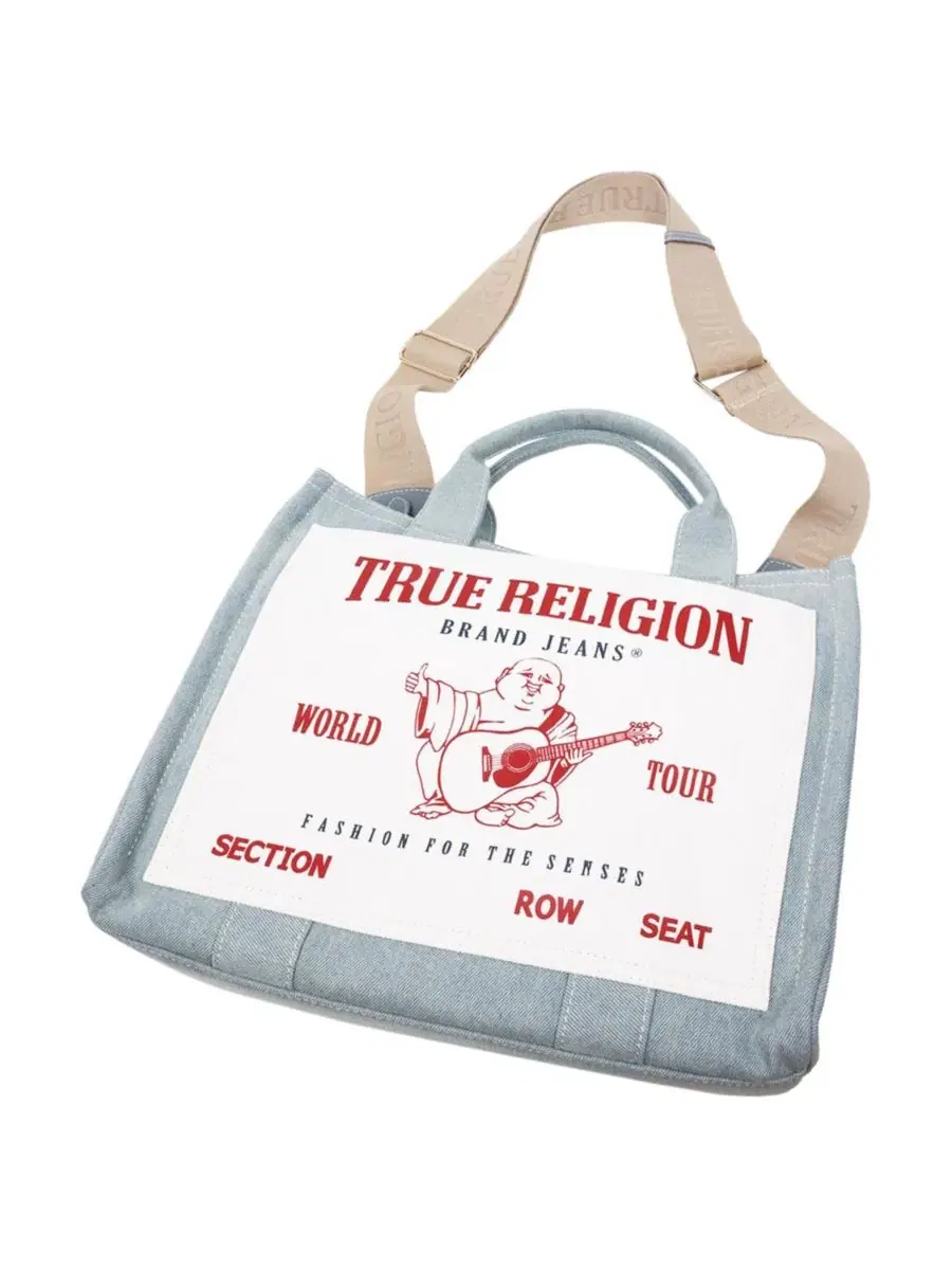 Сумка-тоут Ace Mega Pocket Buddha Tote - Denim World Tour Bag True Religion, деним — 8