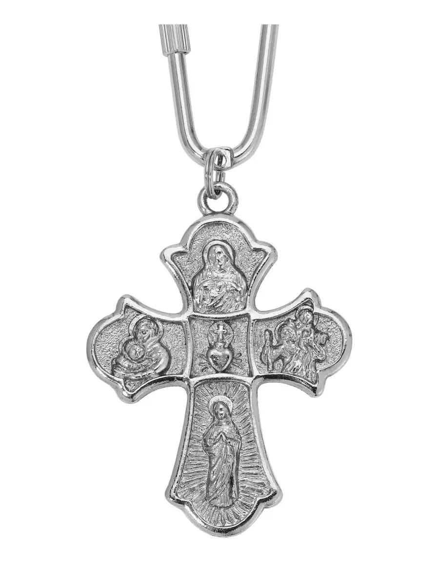 Брелок в виде креста Botonee серебристого цвета Symbols Of Faith — изображение 2 из 3, серый
