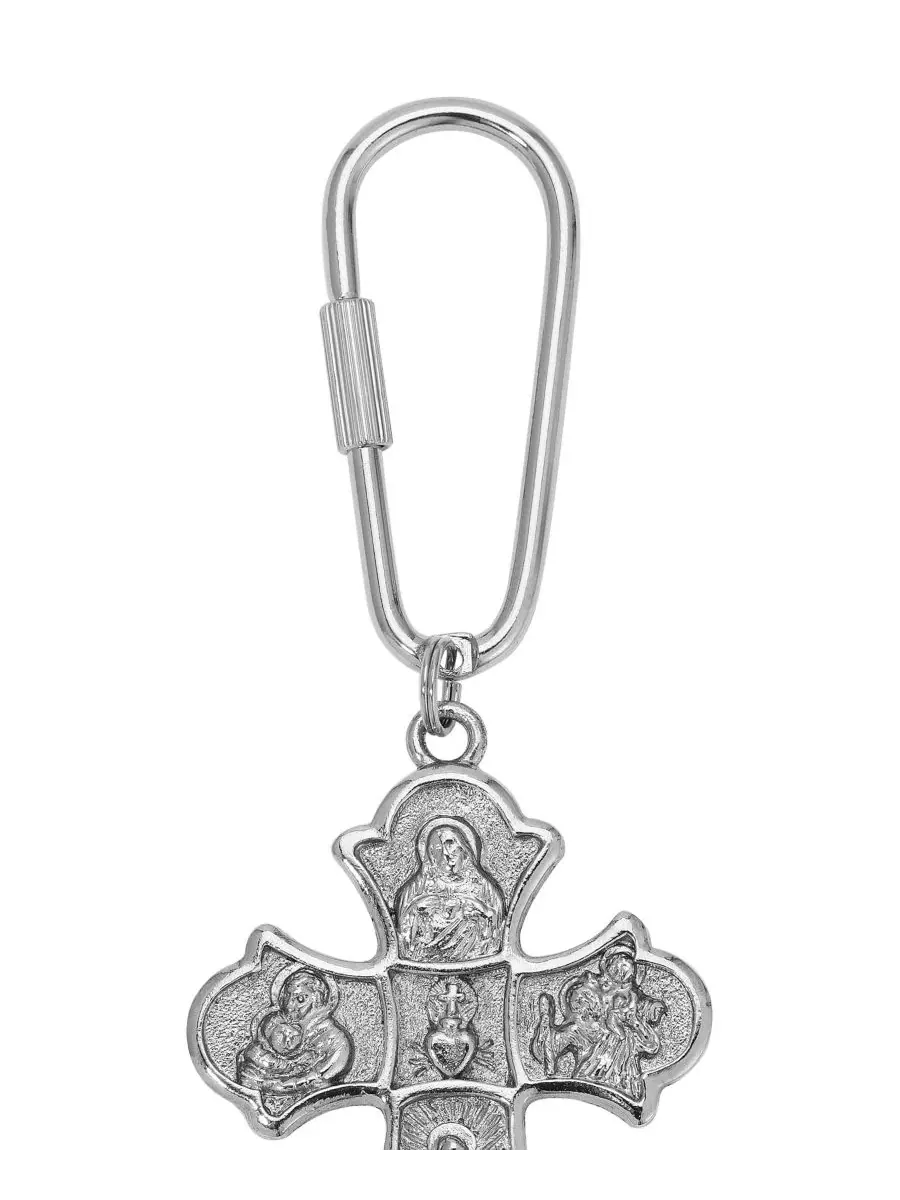Брелок в виде креста Botonee серебристого цвета Symbols Of Faith — изображение 3 из 3, серый