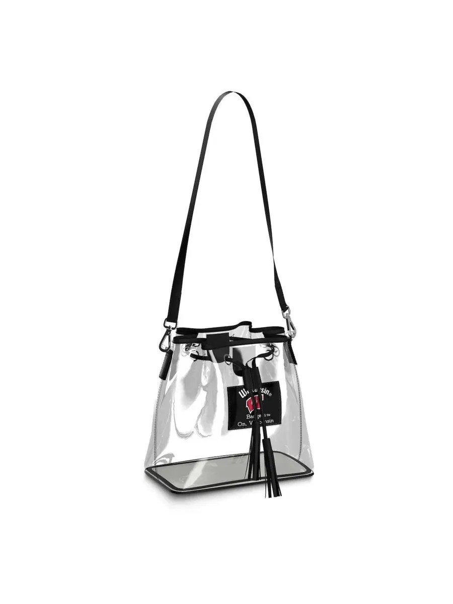 Прозрачная сумка-ведро Wisconsin Badgers Clear Stadium Bucket Purse WEAR by Erin Andrews — 1