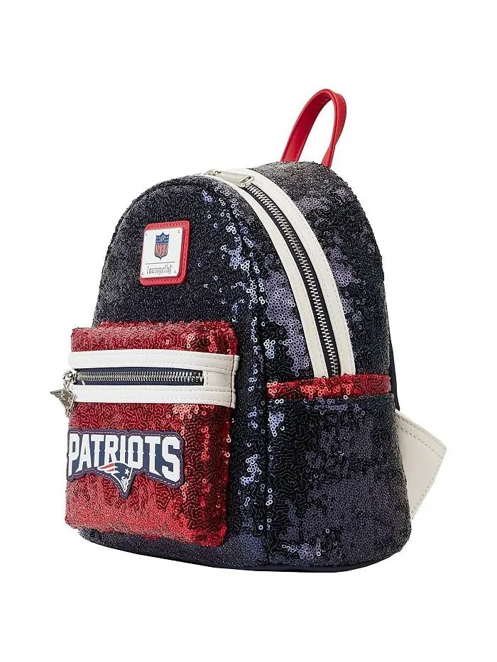 Мужской и женский мини-рюкзак New England Patriots с пайетками Loungefly — изображение 2 из 4, темно-синий