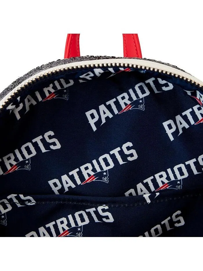 Мужской и женский мини-рюкзак New England Patriots с пайетками Loungefly — изображение 4 из 4, темно-синий