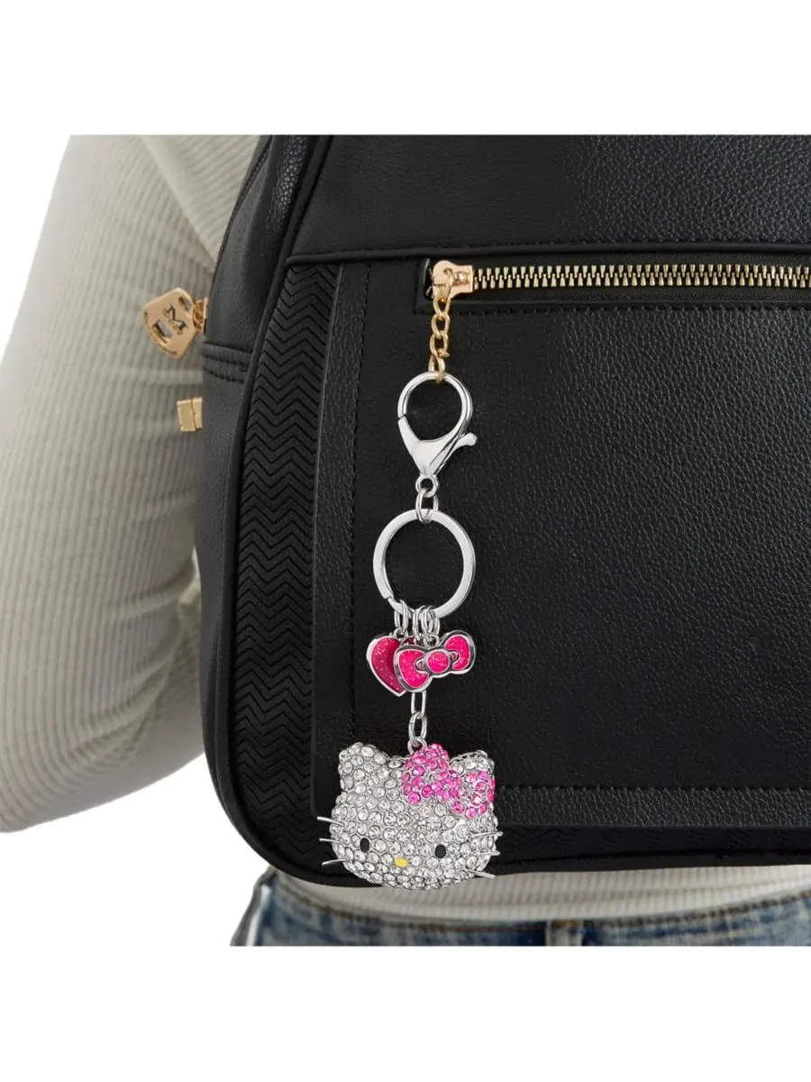 Брелок Sanrio из кристаллов с розовым бантиком и подвеской в виде сердечка Hello Kitty — изображение 2 из 8