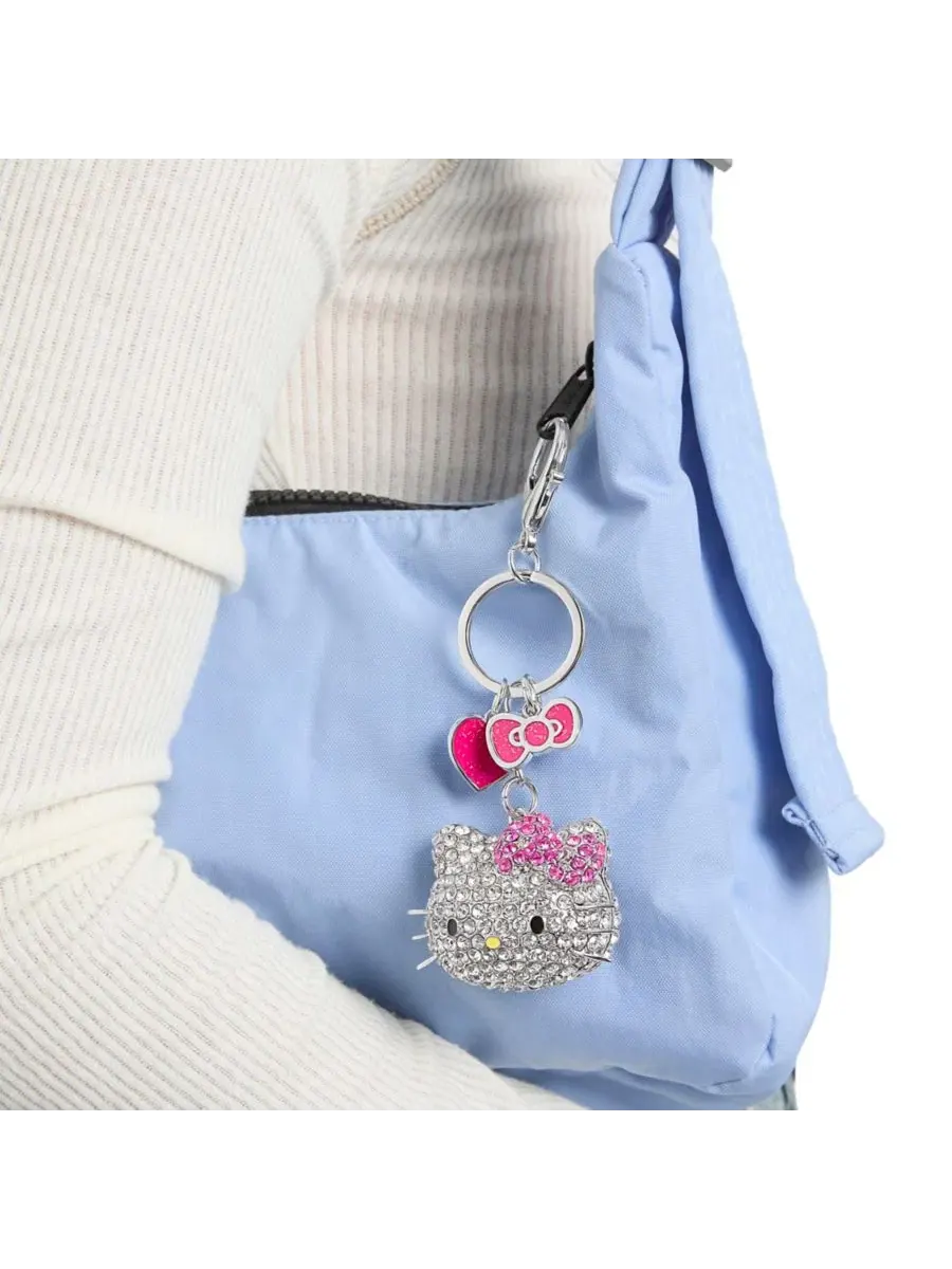 Брелок Sanrio из кристаллов с розовым бантиком и подвеской в виде сердечка Hello Kitty — изображение 5 из 8