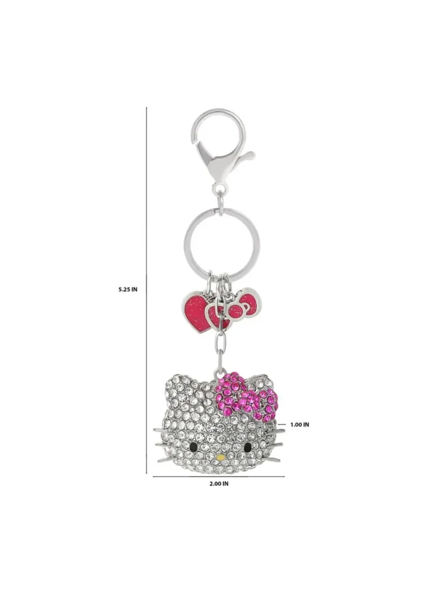 Брелок Sanrio из кристаллов с розовым бантиком и подвеской в виде сердечка Hello Kitty — изображение 6 из 8