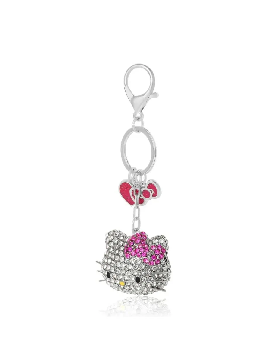 Брелок Sanrio из кристаллов с розовым бантиком и подвеской в виде сердечка Hello Kitty — изображение 8 из 8