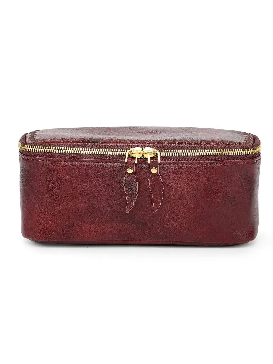 Прямоугольный кожаный футляр для ювелирных изделий Celosia Old Trend — изображение 1 из 9, красный