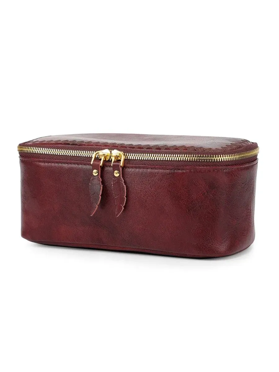 Прямоугольный кожаный футляр для ювелирных изделий Celosia Old Trend — изображение 2 из 9, красный