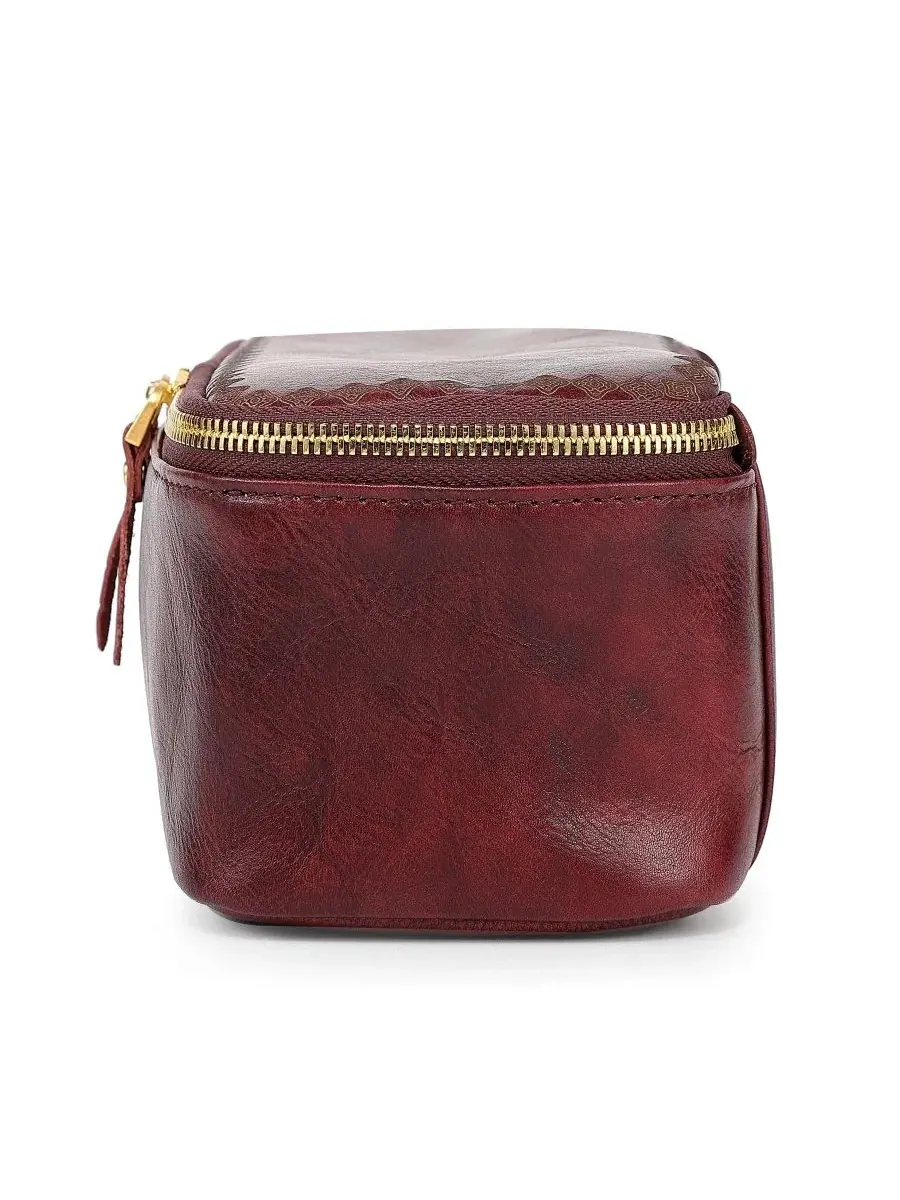 Прямоугольный кожаный футляр для ювелирных изделий Celosia Old Trend — изображение 7 из 9, красный