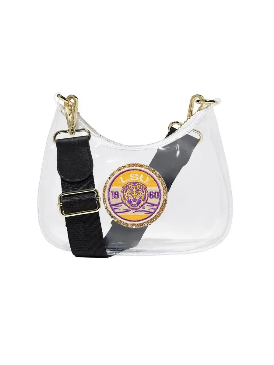 Stoney Clover Lane Прозрачная изогнутая сумка через плечо LSU Tigers — мульти