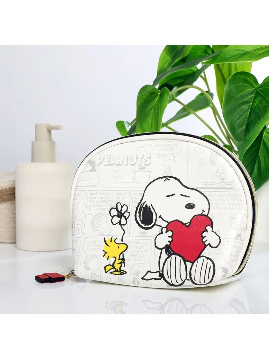Косметичка Снупи, на молнии, с комиксным принтом Peanuts — изображение 4 из 6, прозрачный/серебристый