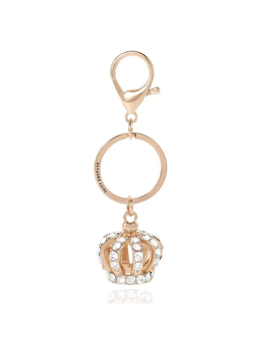 Брелок в виде короны со стразами, блестящие брелоки, Juicy Gifts Juicy Couture — изображение 1 из 7, золотистый прозрачный