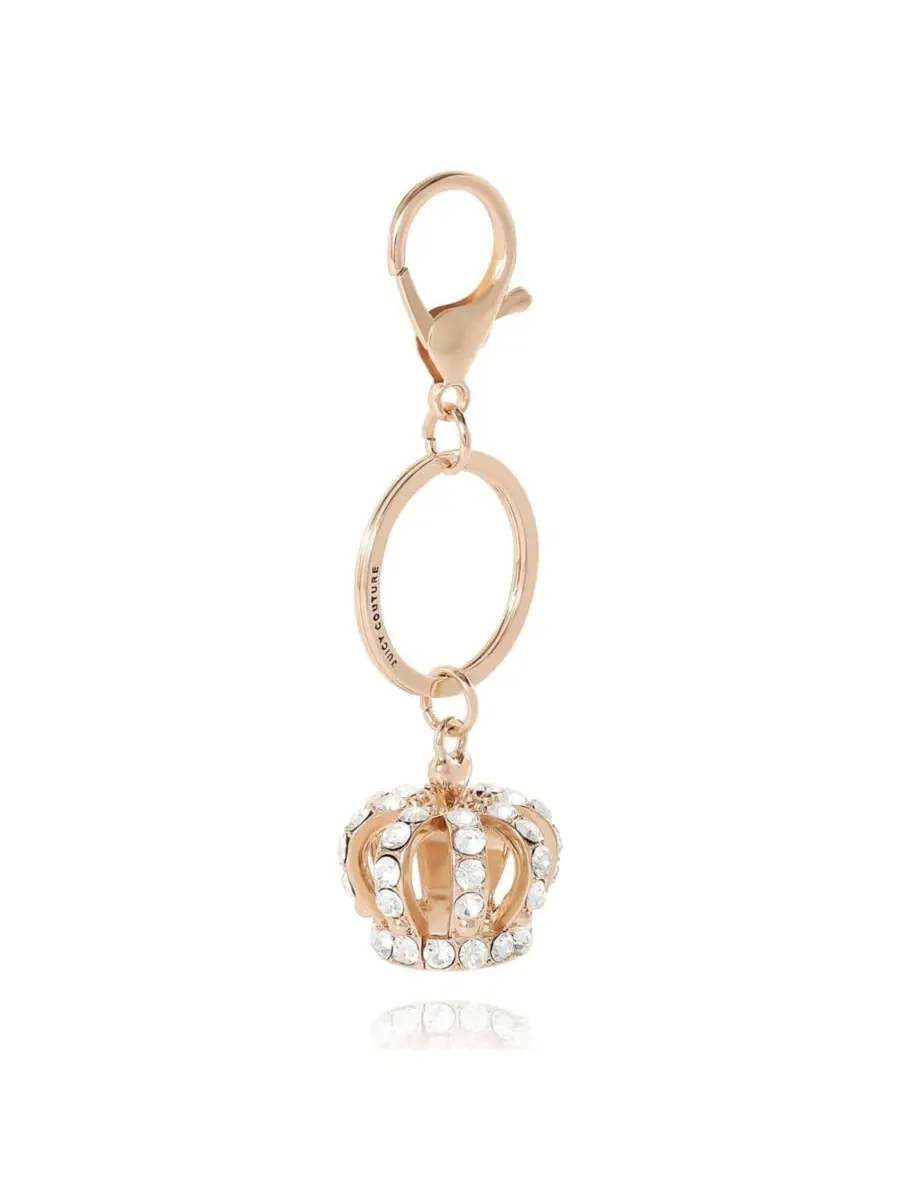 Брелок в виде короны со стразами, блестящие брелоки, Juicy Gifts Juicy Couture — изображение 3 из 7, золотистый прозрачный