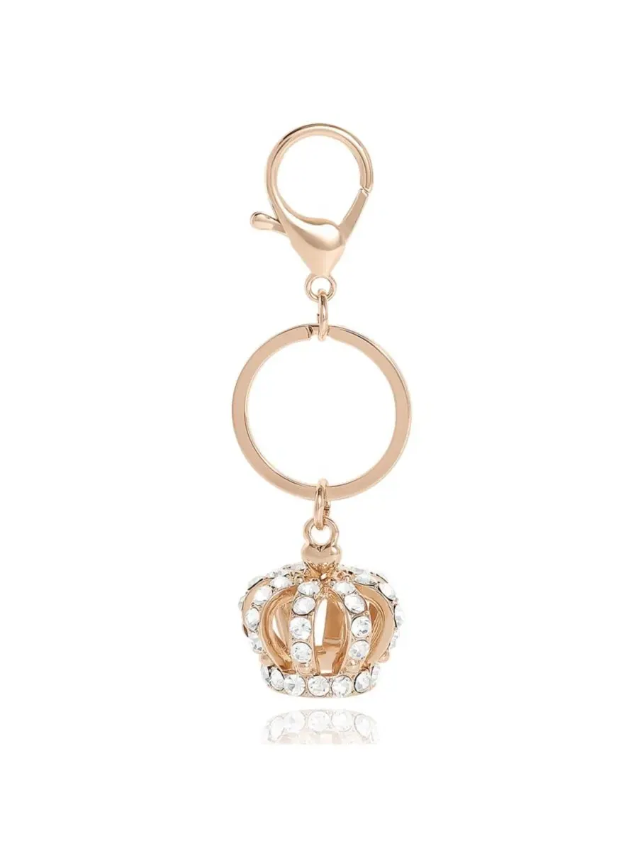 Брелок в виде короны со стразами, блестящие брелоки, Juicy Gifts Juicy Couture — изображение 7 из 7, золотистый прозрачный